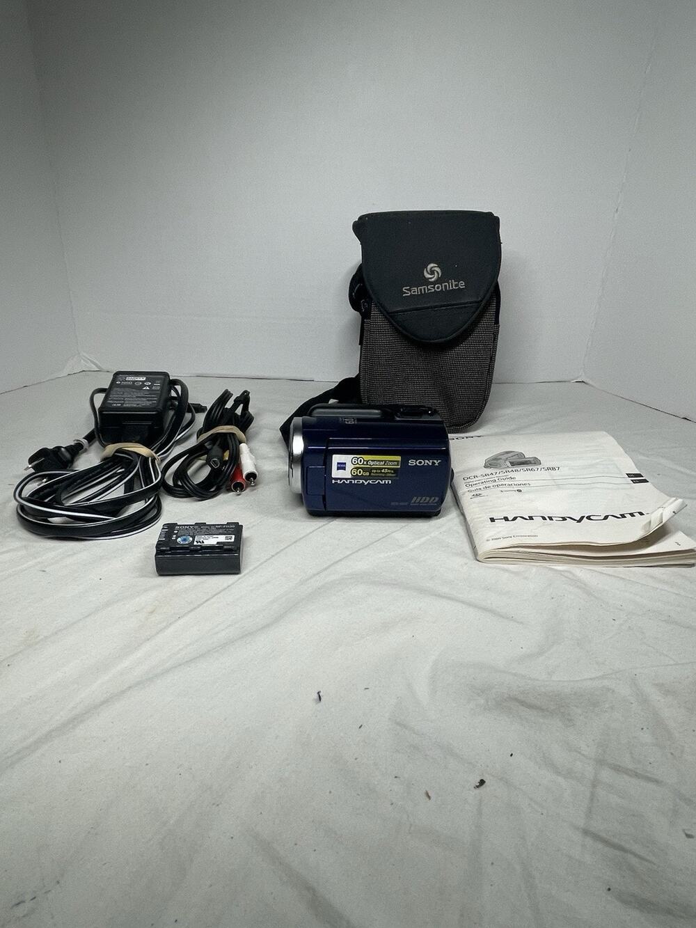Sony DCR-SR47 Blue Handycam Digital Video Camera 60GB HDD Camcorder -Tested